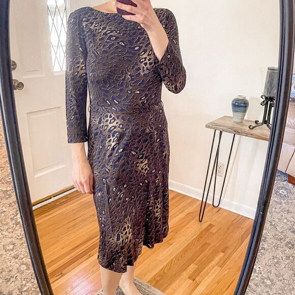 Tory Burch Denise Jersey Dress Animal Print M - Picture 1 of 7